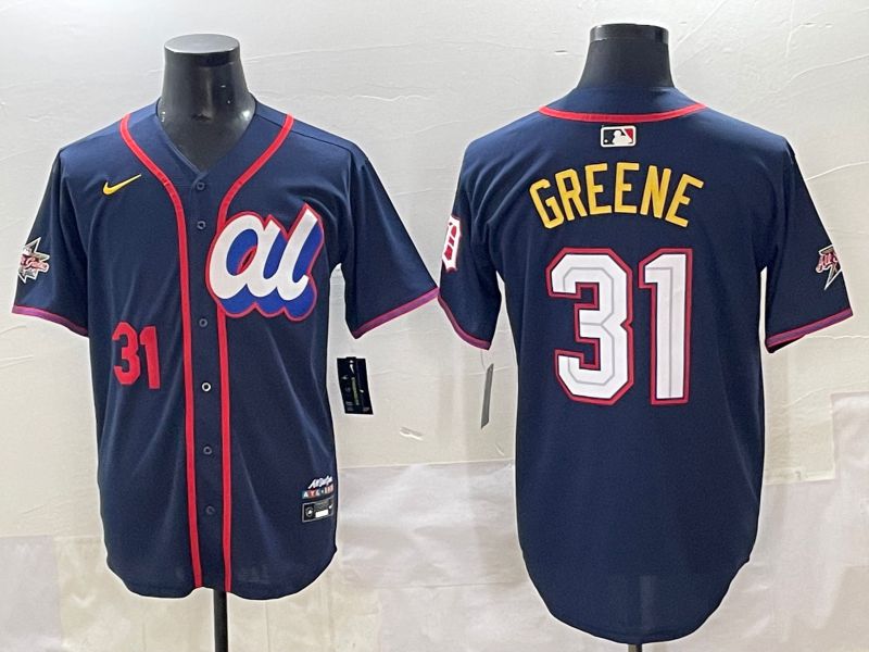 Men 2025 Detroit Tigers #31 Greene Blue All star Blank Blue Nike MLB Jersey style 4